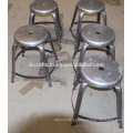 Vintage Industrial Metal Stool Antique Chrome Plated